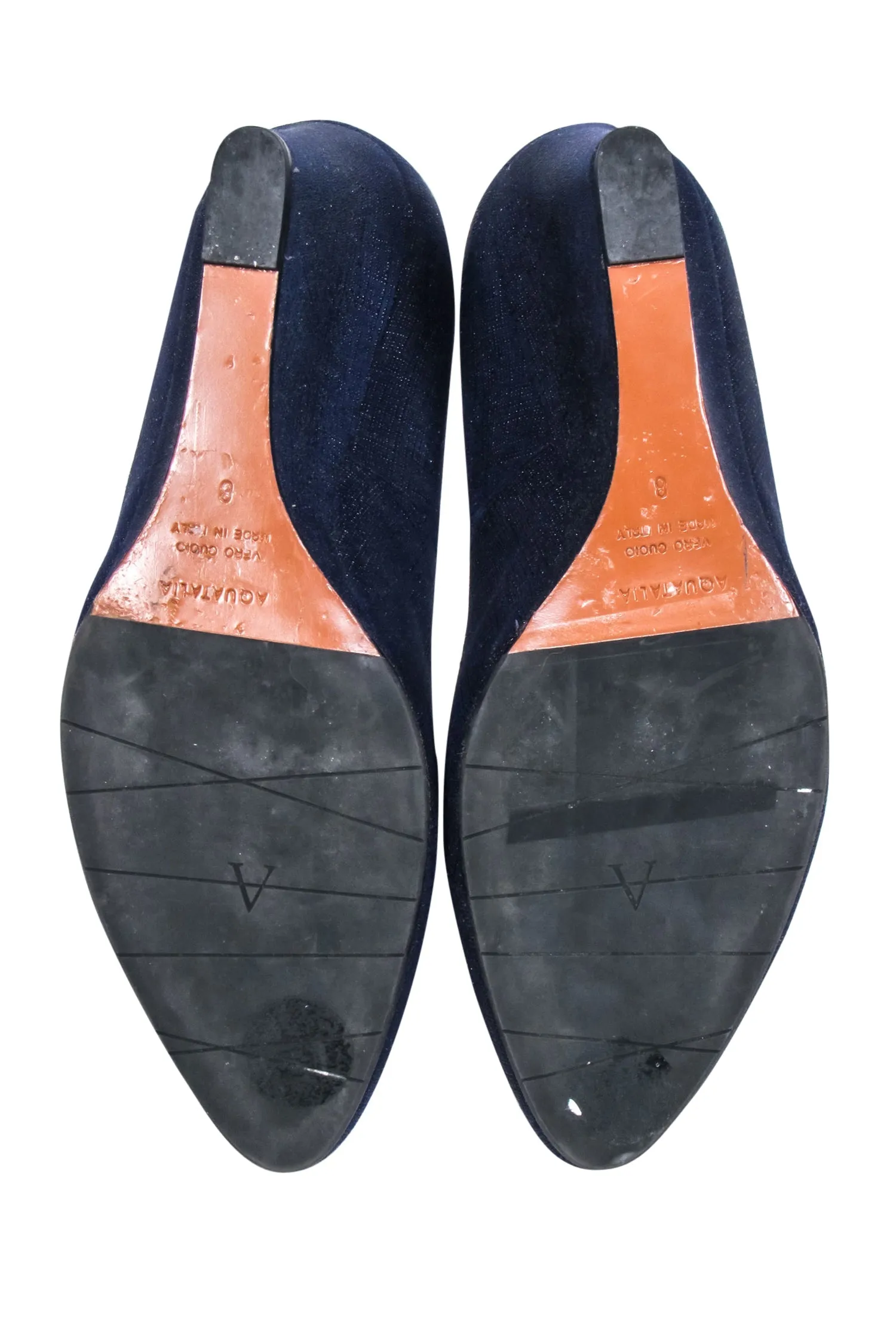 Aquatalia - Navy Textured Wedge Heels Sz 8