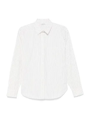 Braxton Cotton Monogram Stripe Shirt - White/Bordeaux