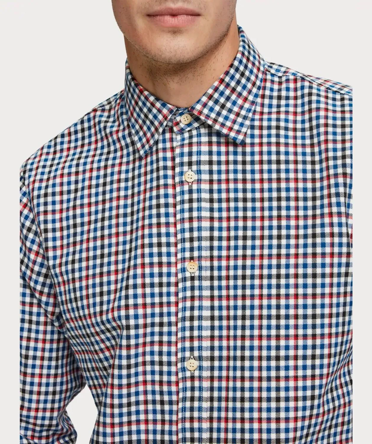 Checked Cotton Blend Shirt