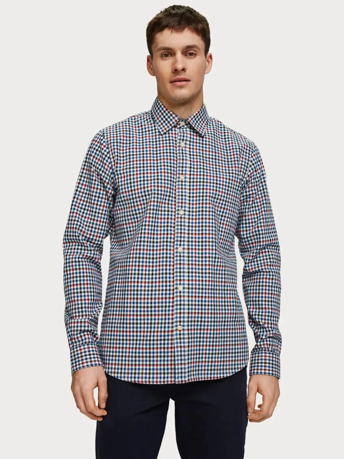 Checked Cotton Blend Shirt