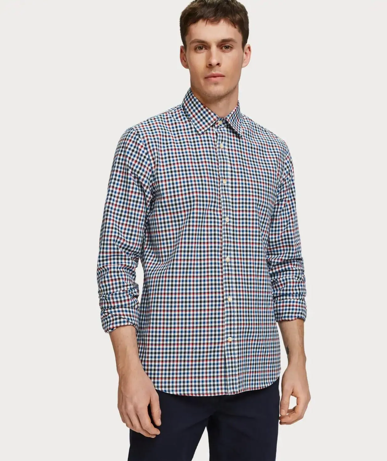 Checked Cotton Blend Shirt