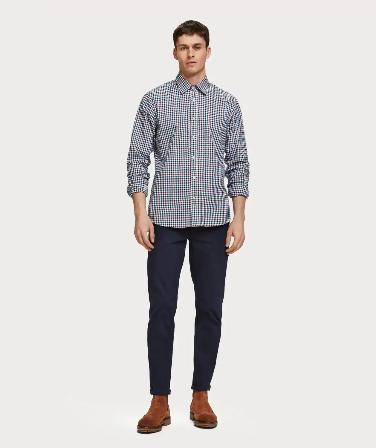 Checked Cotton Blend Shirt
