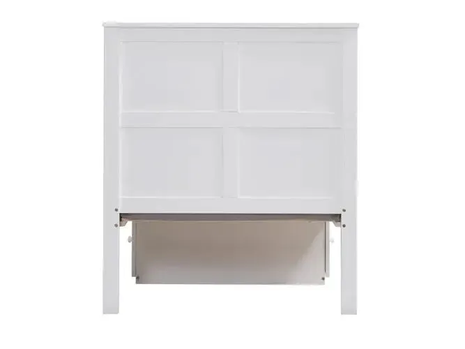 Elodie Twin Bed w/Two Drawer Storage, White Finish