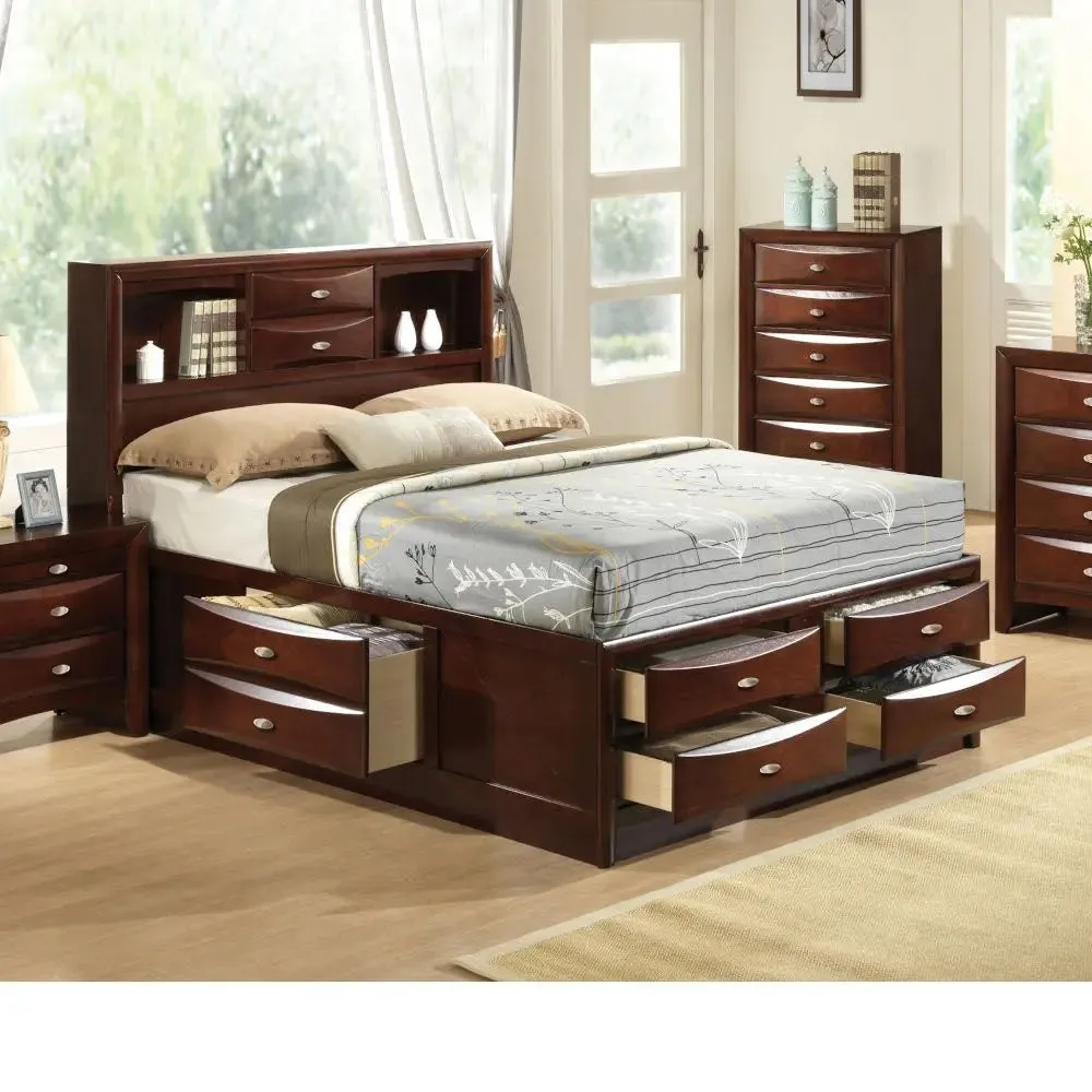 Elodie Twin Bed w/Two Drawer Storage, White Finish