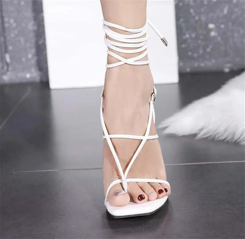 Extra Elegant Ankle Strappy Party High Heels