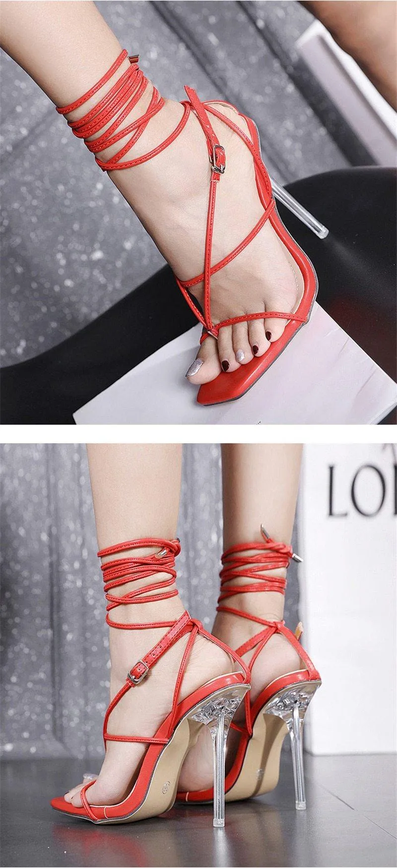 Extra Elegant Ankle Strappy Party High Heels