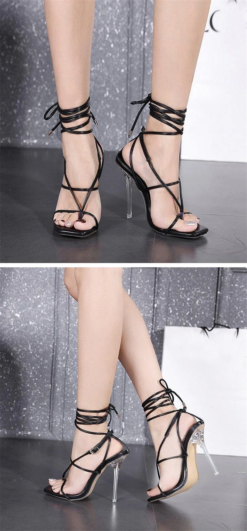 Extra Elegant Ankle Strappy Party High Heels
