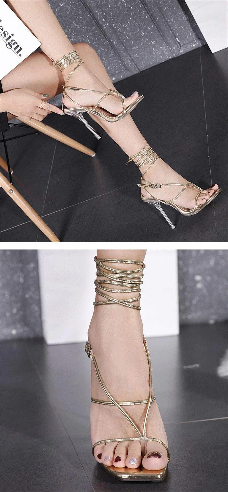 Extra Elegant Ankle Strappy Party High Heels