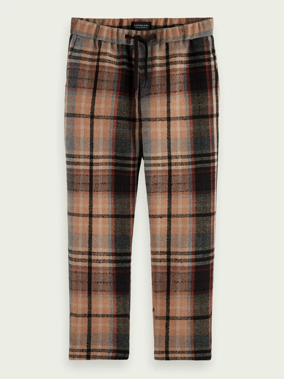 Fave Checked Tapered-Fit Jogger (Beige   Black)