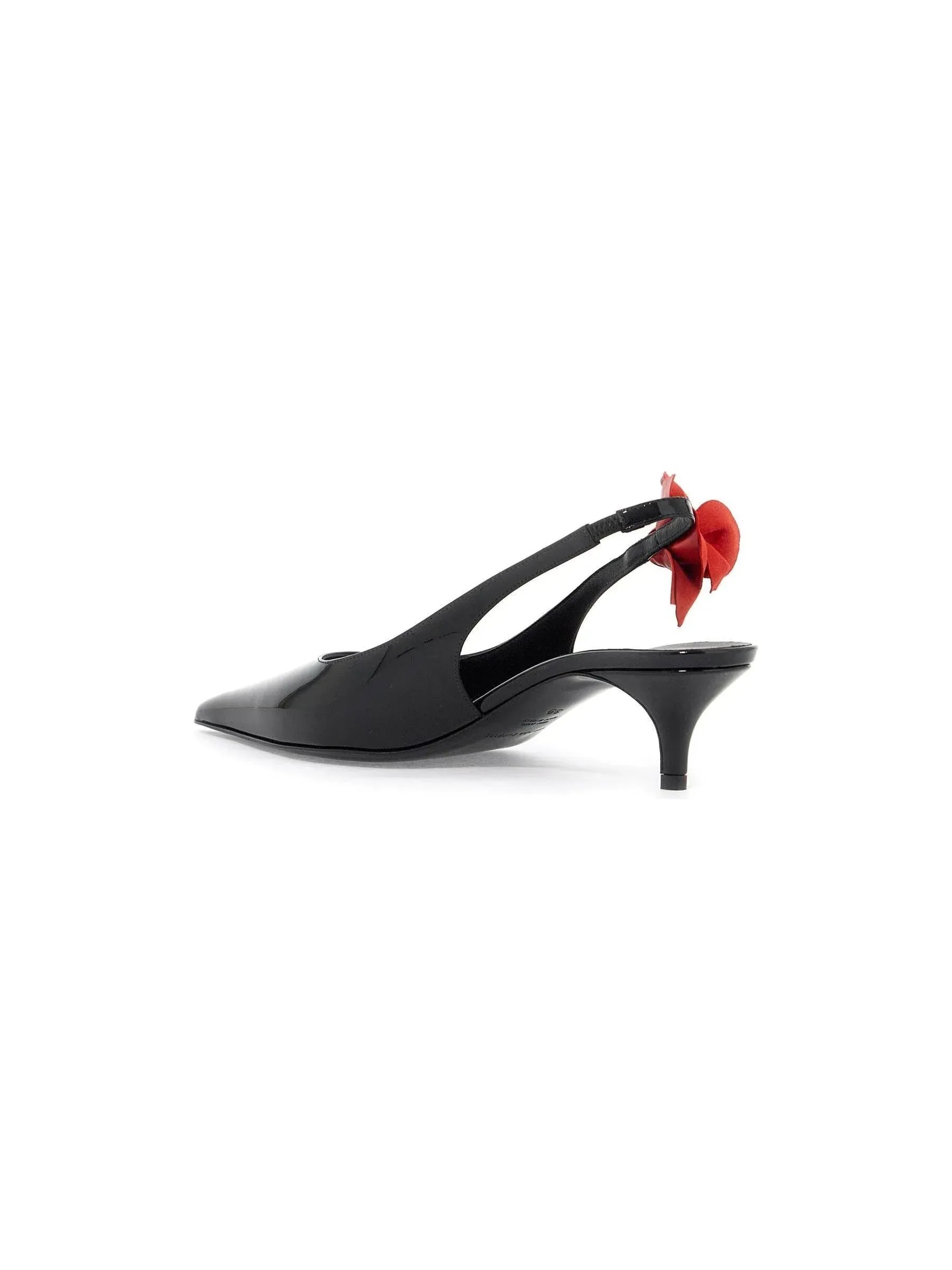 Kitten Heel Rose Slingback Pumps