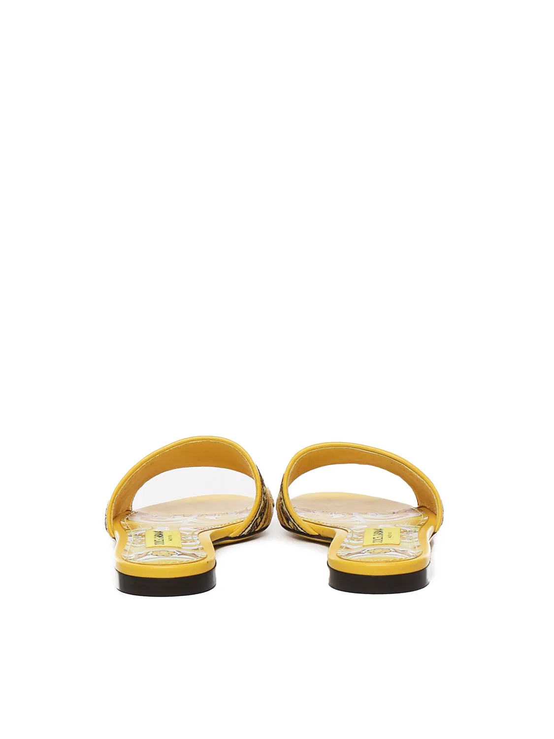 Majolica Yellow Calfskin Slides
