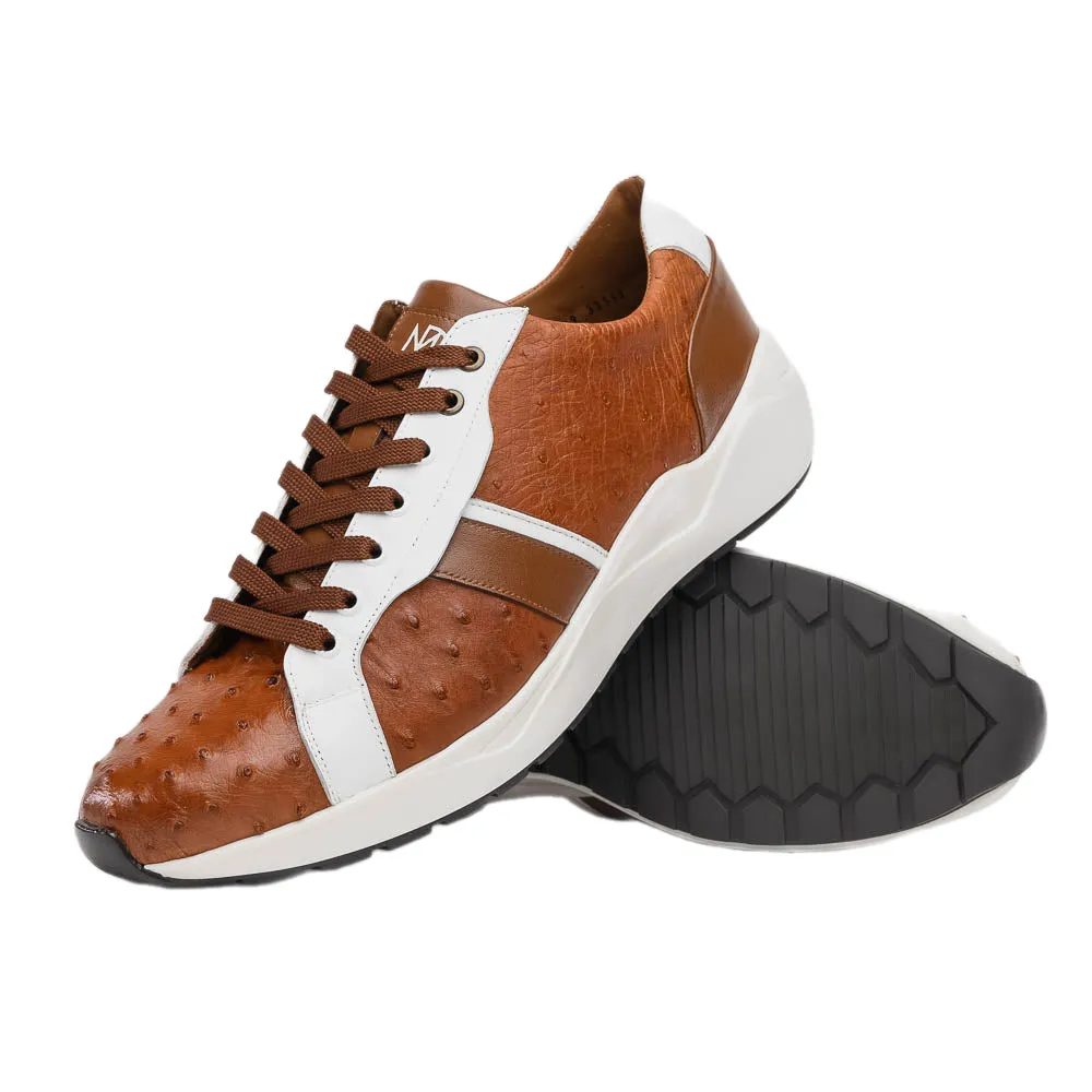 Marco Di Milano Lyon II Ostrich Rubber Brandy-White