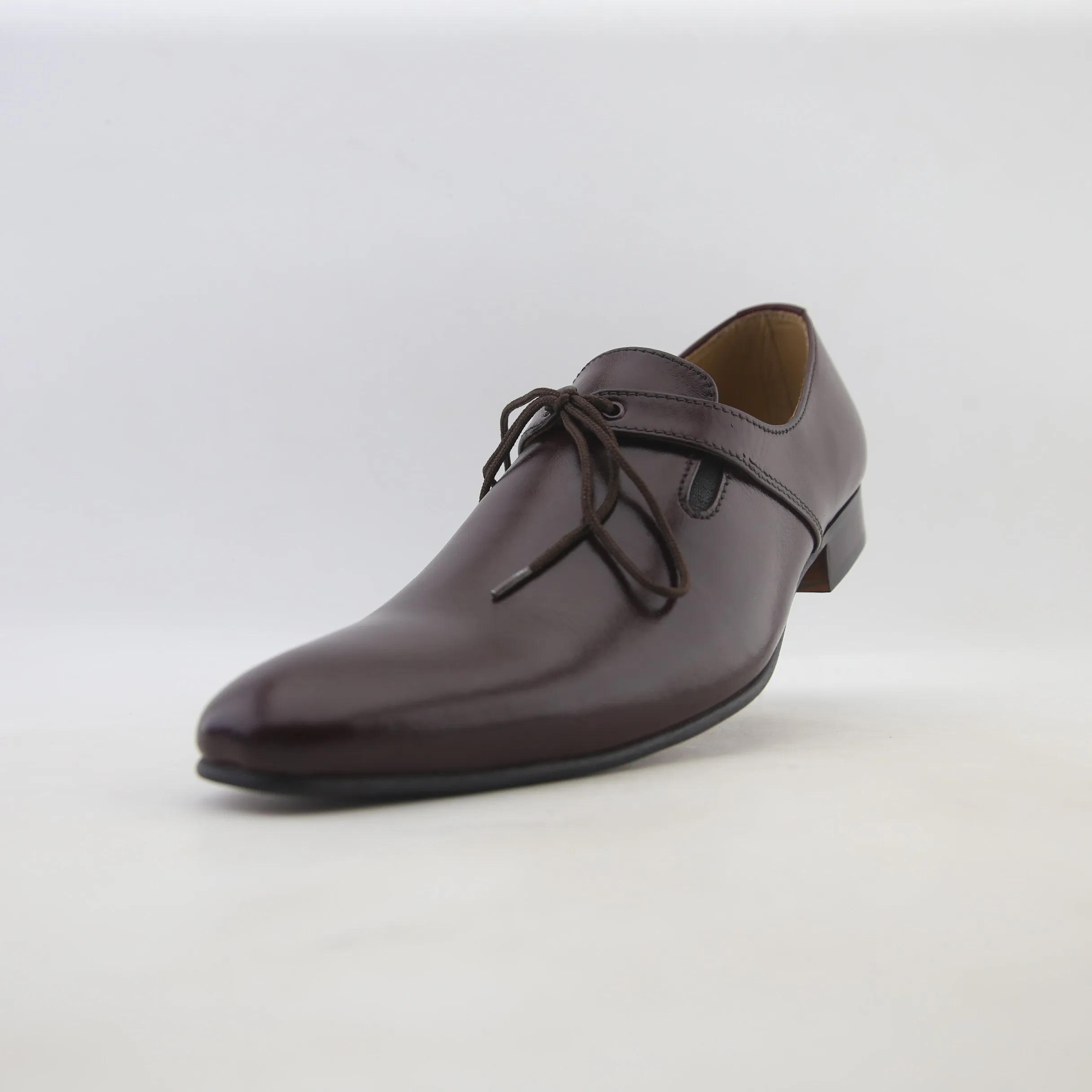 Men - Leather Formal Shoes - (Brown) - (Handmade) - (rubber sole)