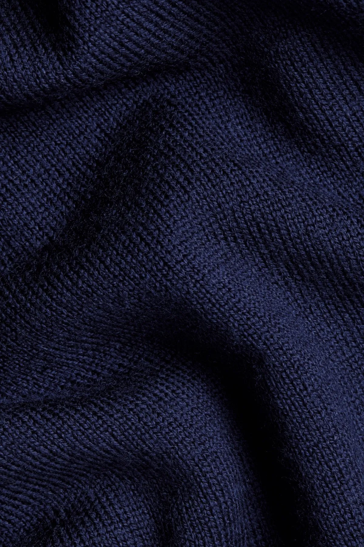 Navy Blue Button Through Funnel Neck Cardigan