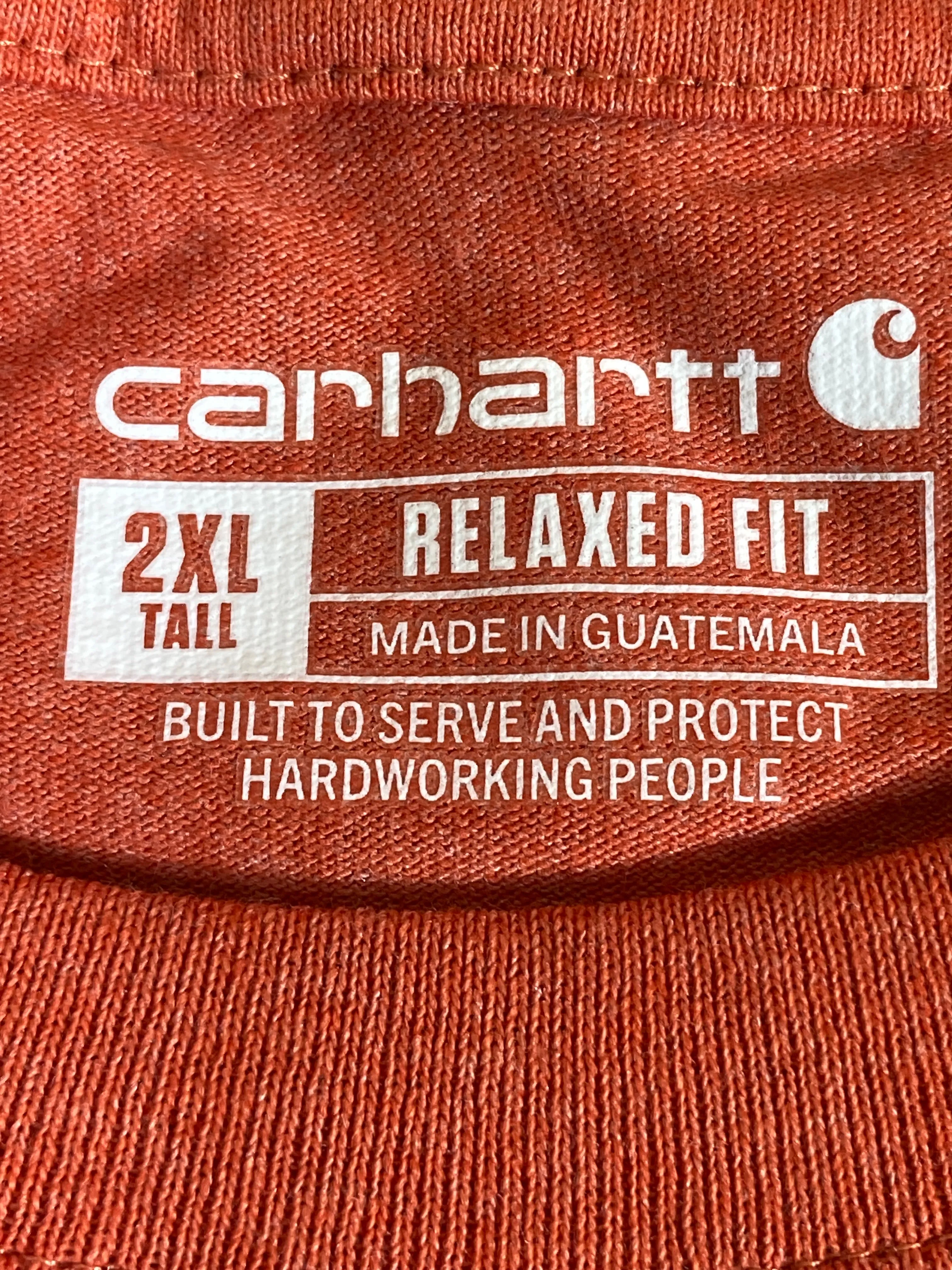 NEW! CARHARTT TK5422 2XLT Relaxed Fit Adult Mens Long Sleeve Burnt Orange T Shirt Tee Shirt