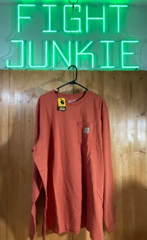 NEW! CARHARTT TK5422 2XLT Relaxed Fit Adult Mens Long Sleeve Burnt Orange T Shirt Tee Shirt