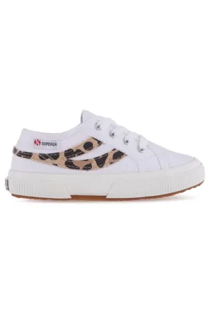 SUPERGA 2953 SWALLOW TAIL TODDLER SNEAKERS - WHITE LEOPARD