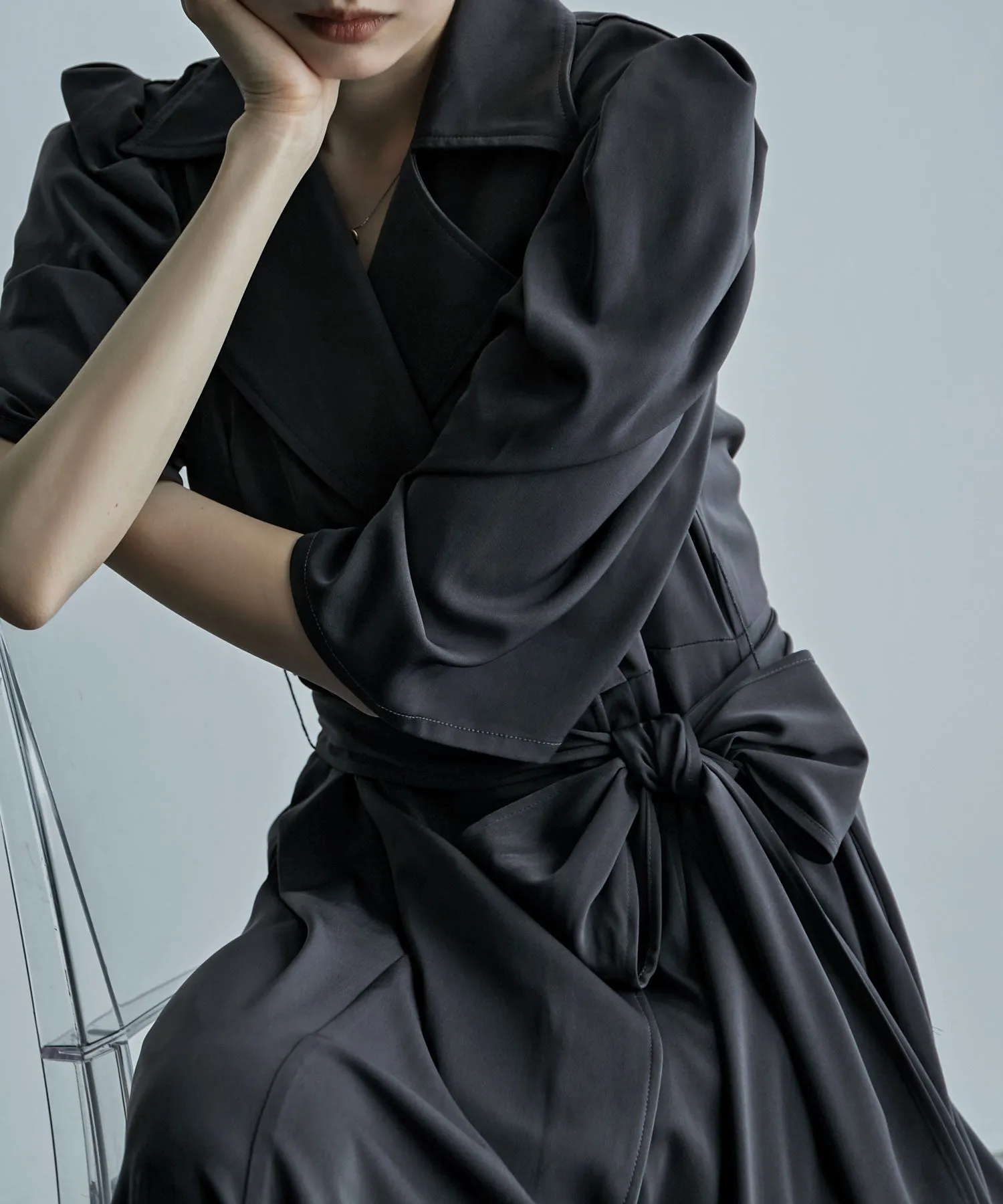 Tailored collar shirt dress