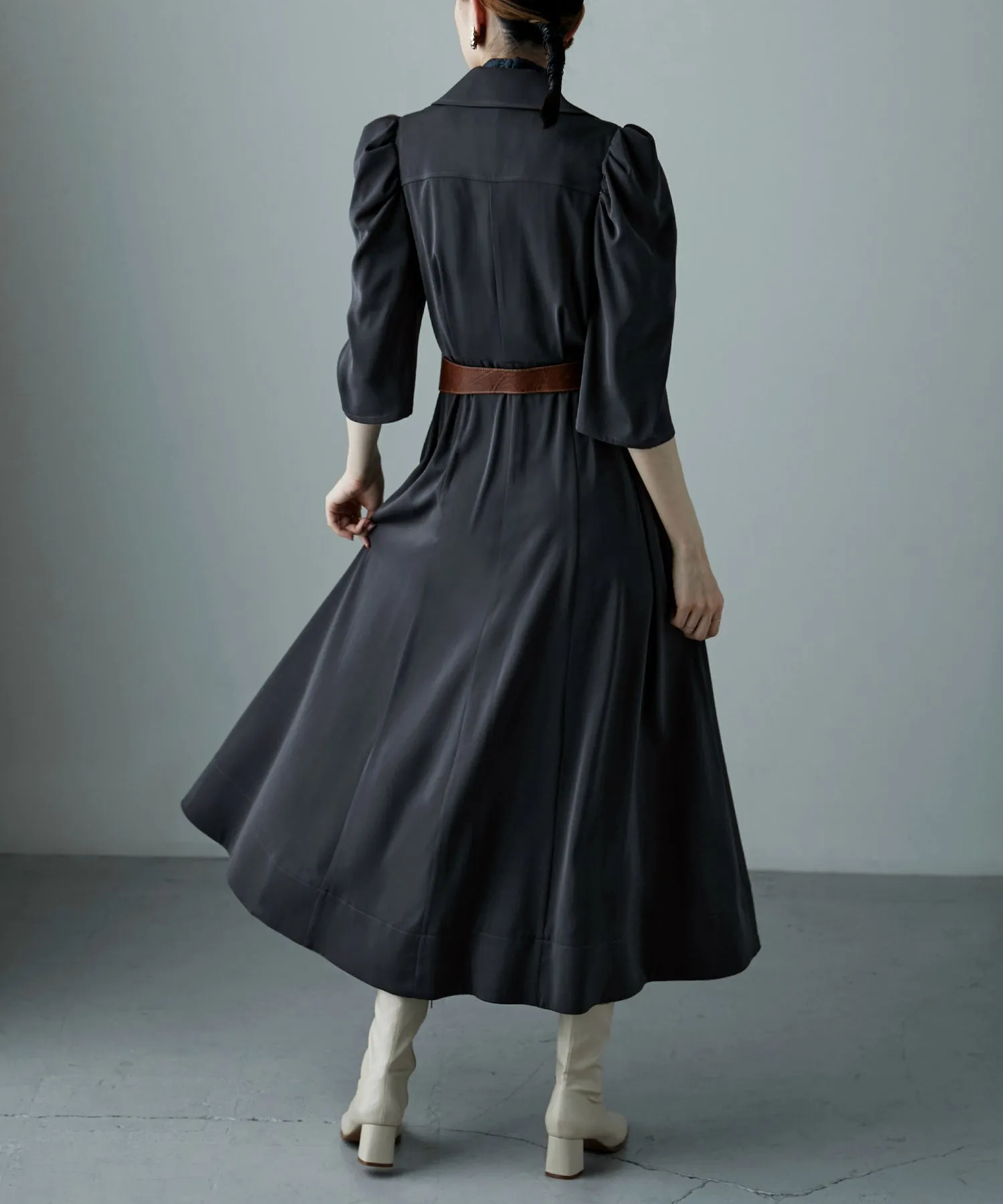 Tailored collar shirt dress