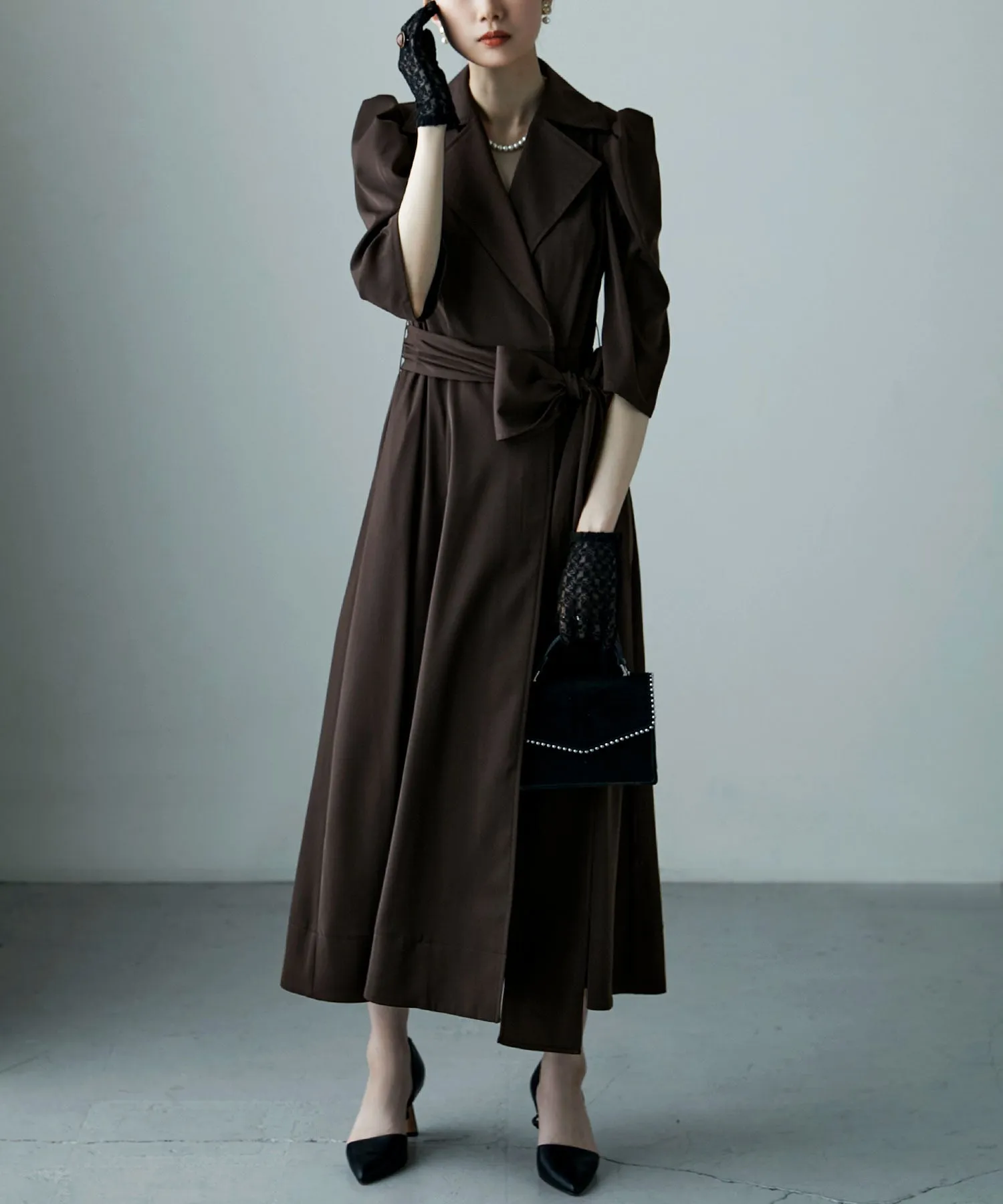 Tailored collar shirt dress