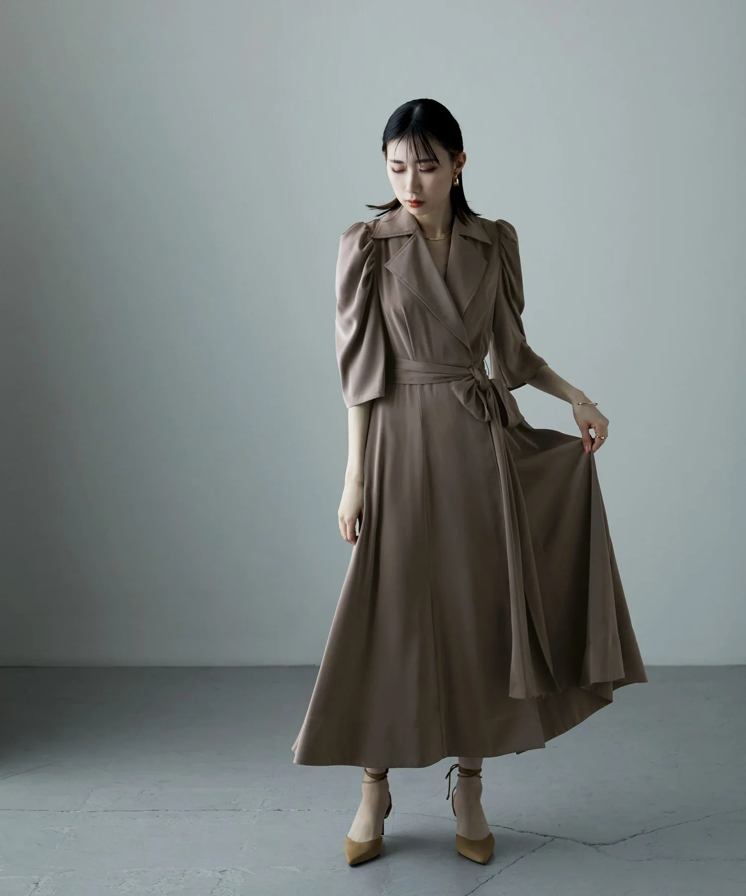 Tailored collar shirt dress
