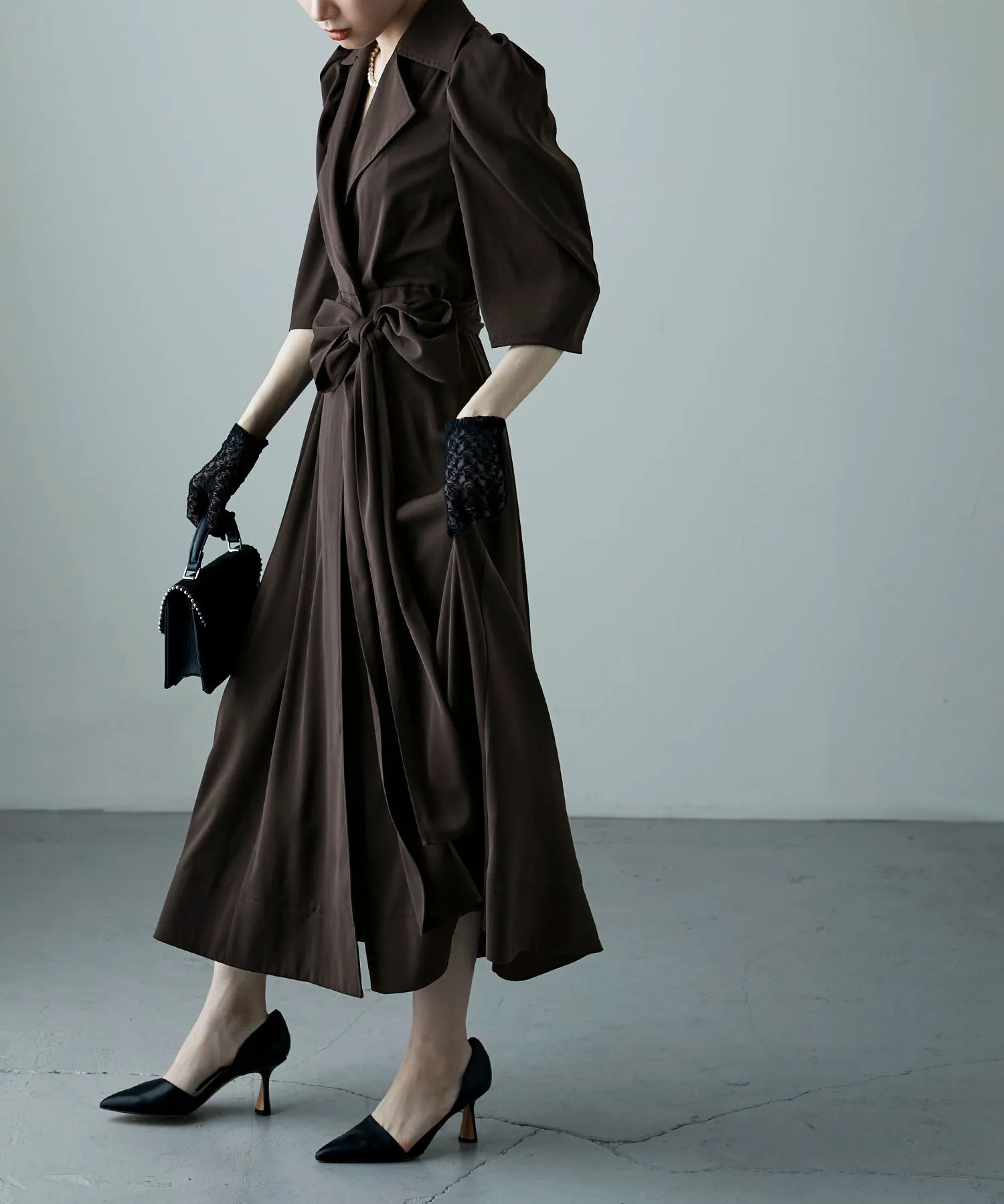 Tailored collar shirt dress