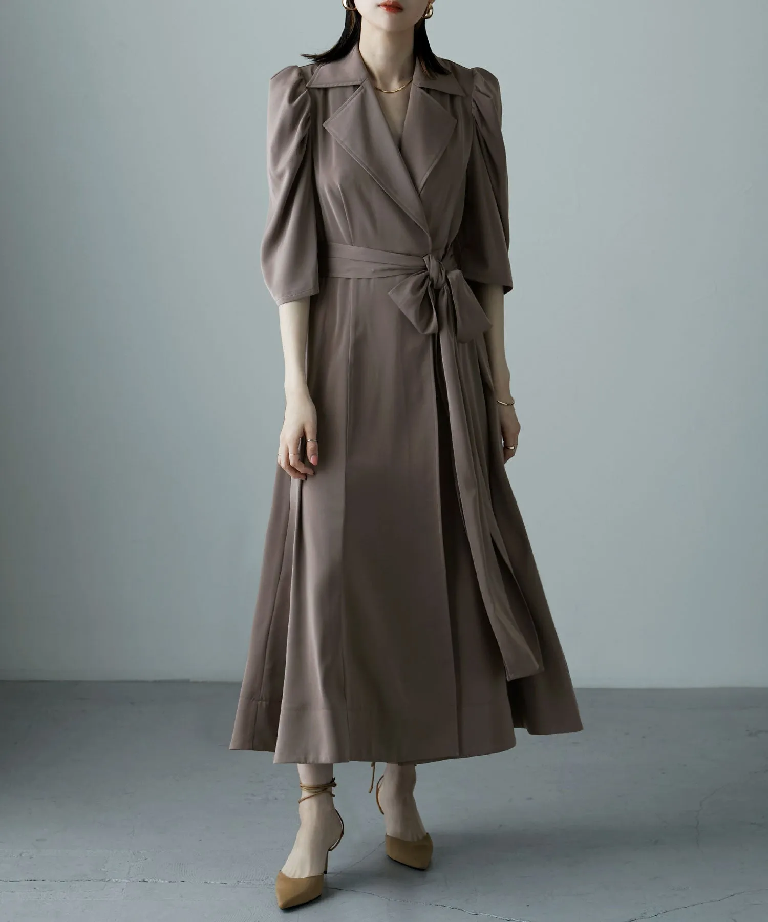 Tailored collar shirt dress