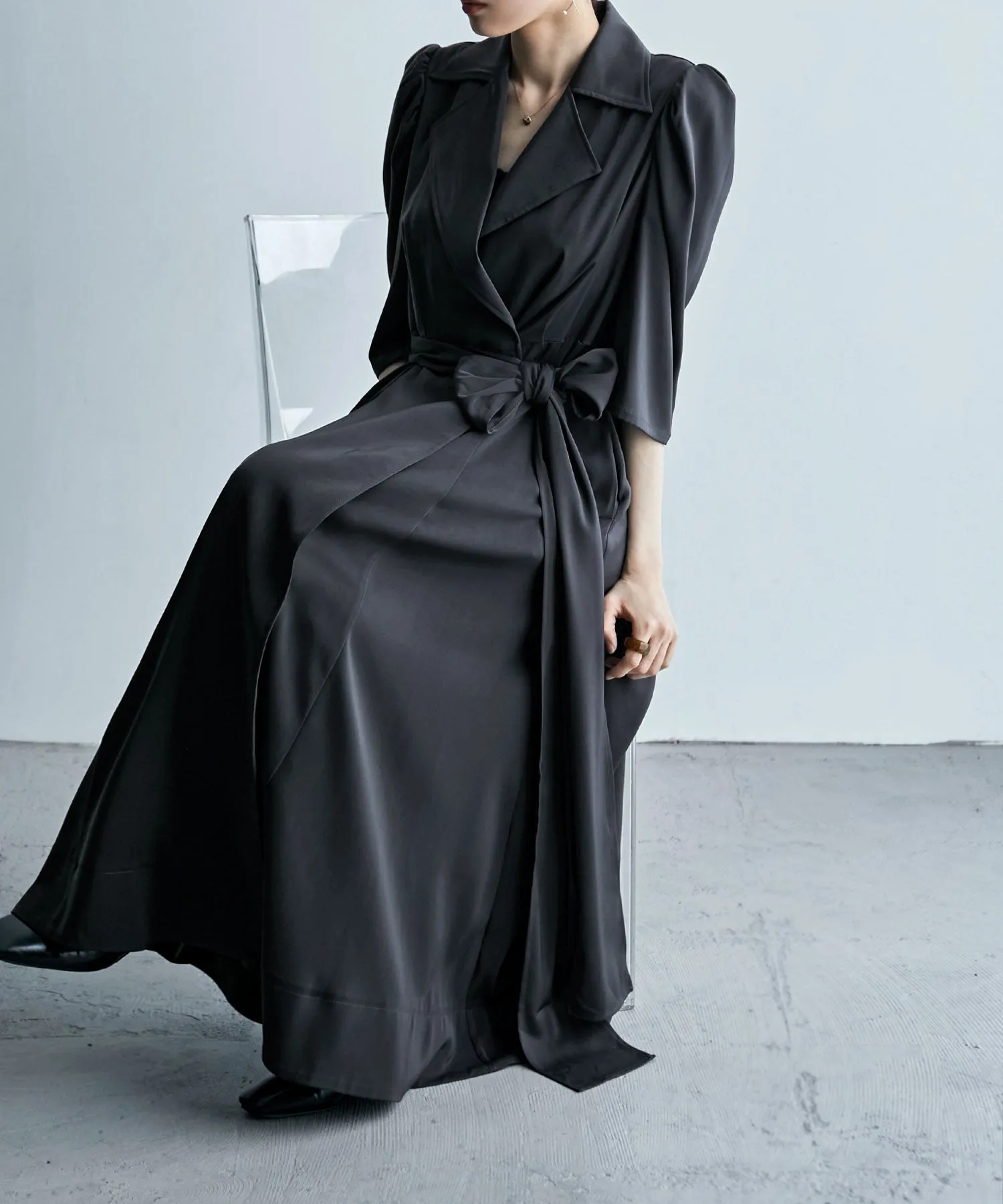Tailored collar shirt dress