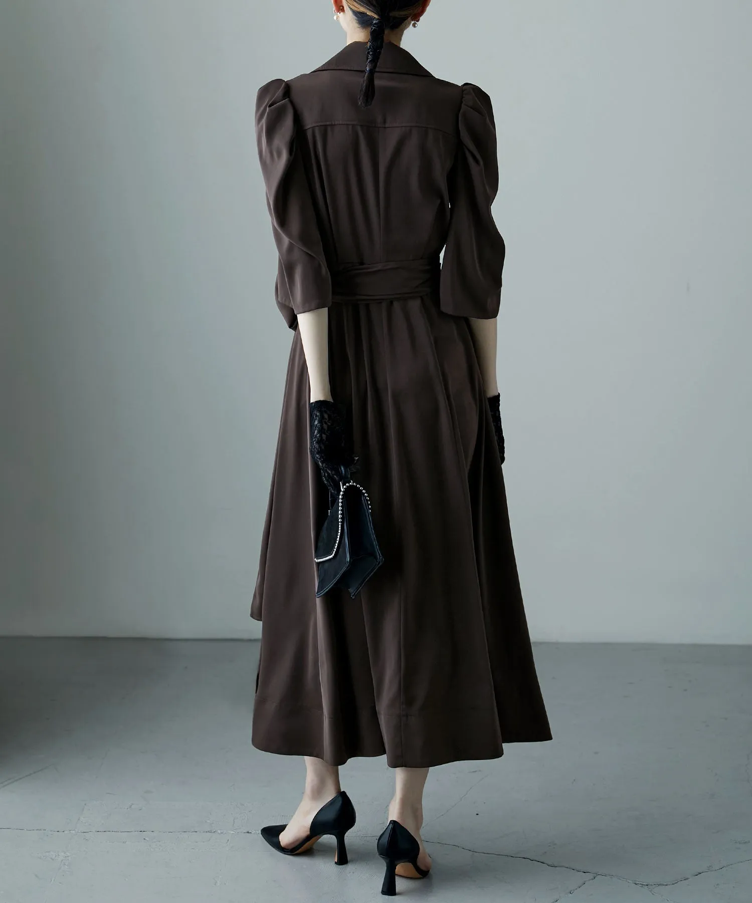 Tailored collar shirt dress
