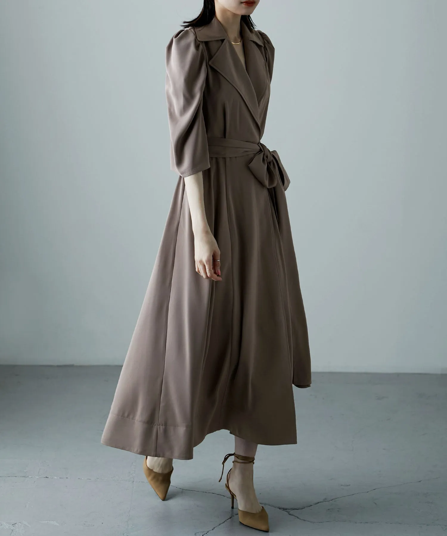 Tailored collar shirt dress