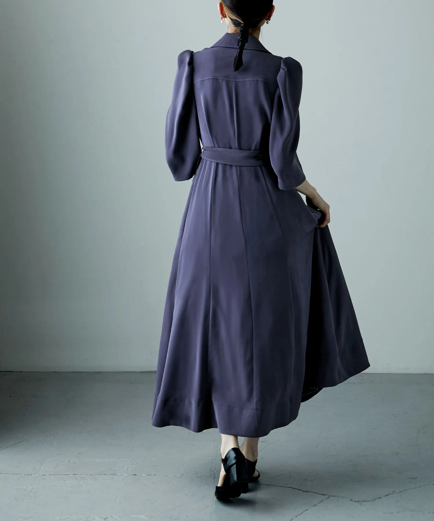 Tailored collar shirt dress