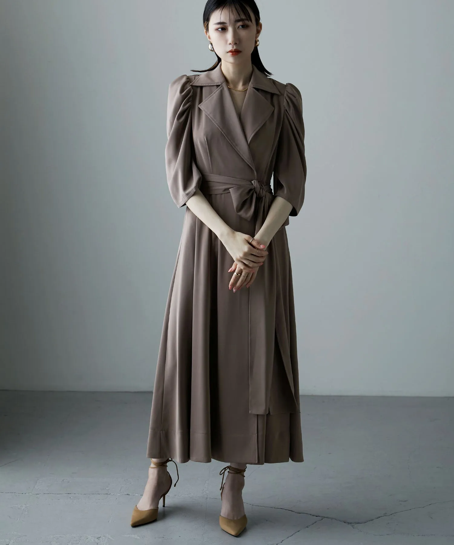 Tailored collar shirt dress