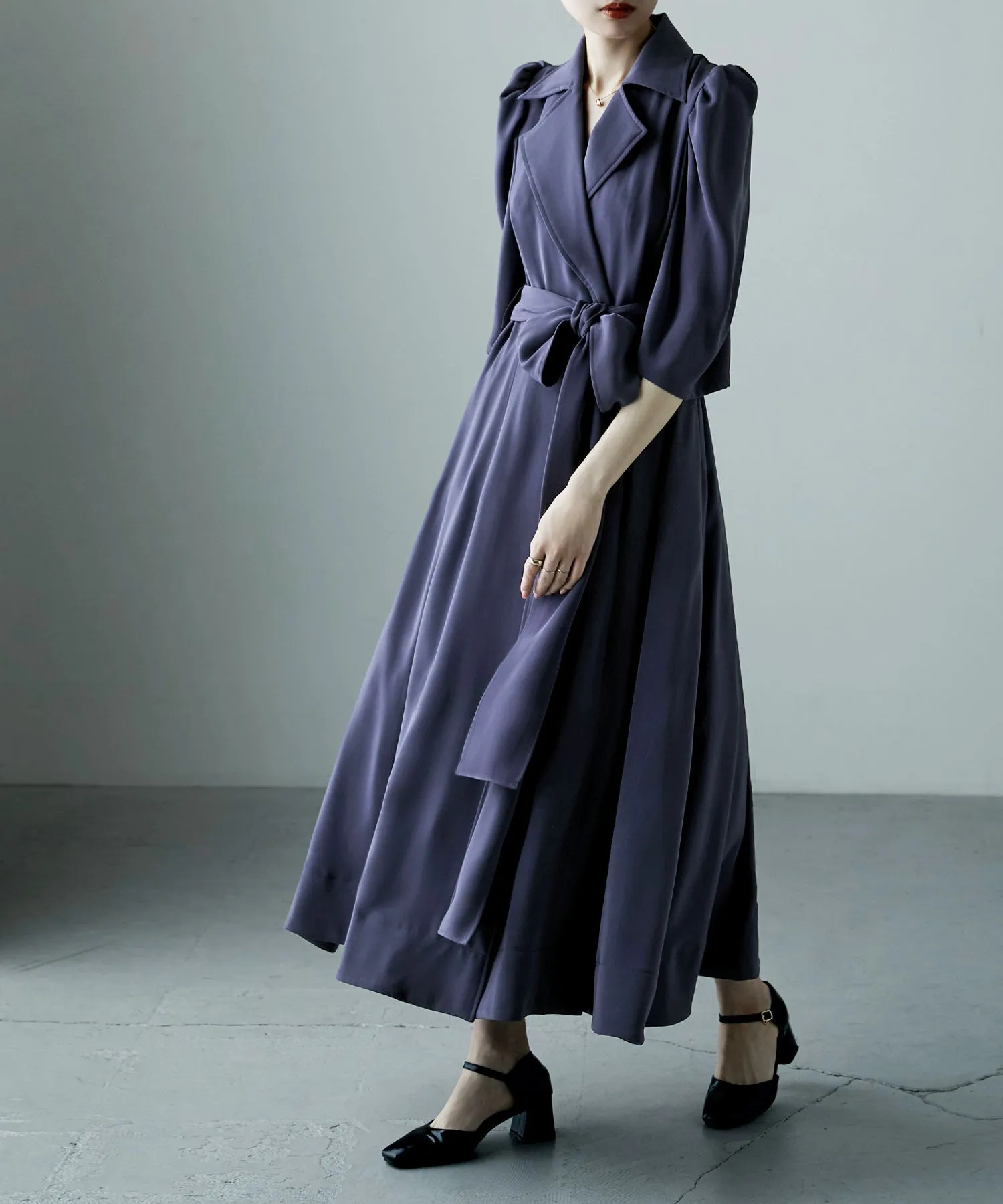 Tailored collar shirt dress