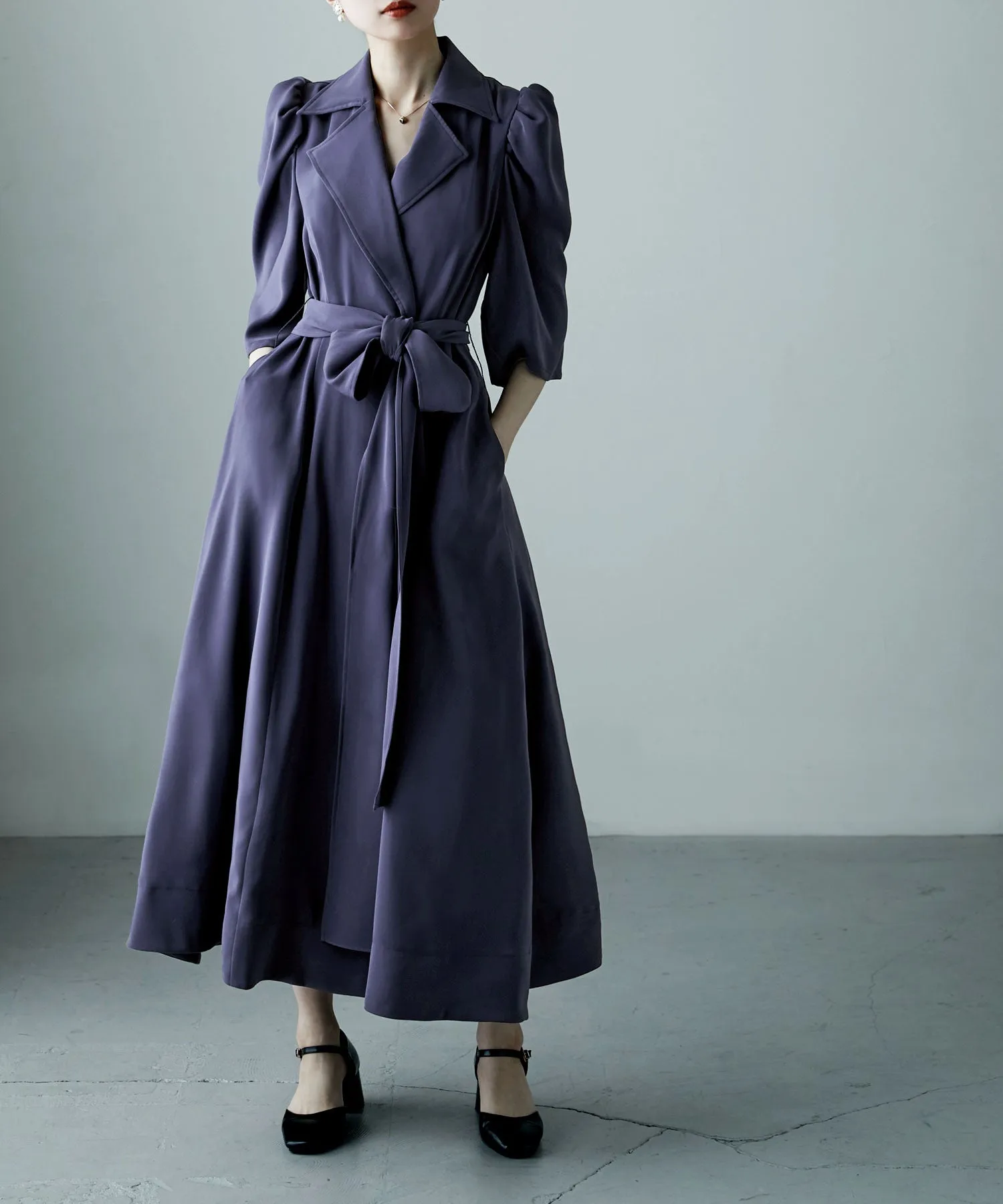Tailored collar shirt dress