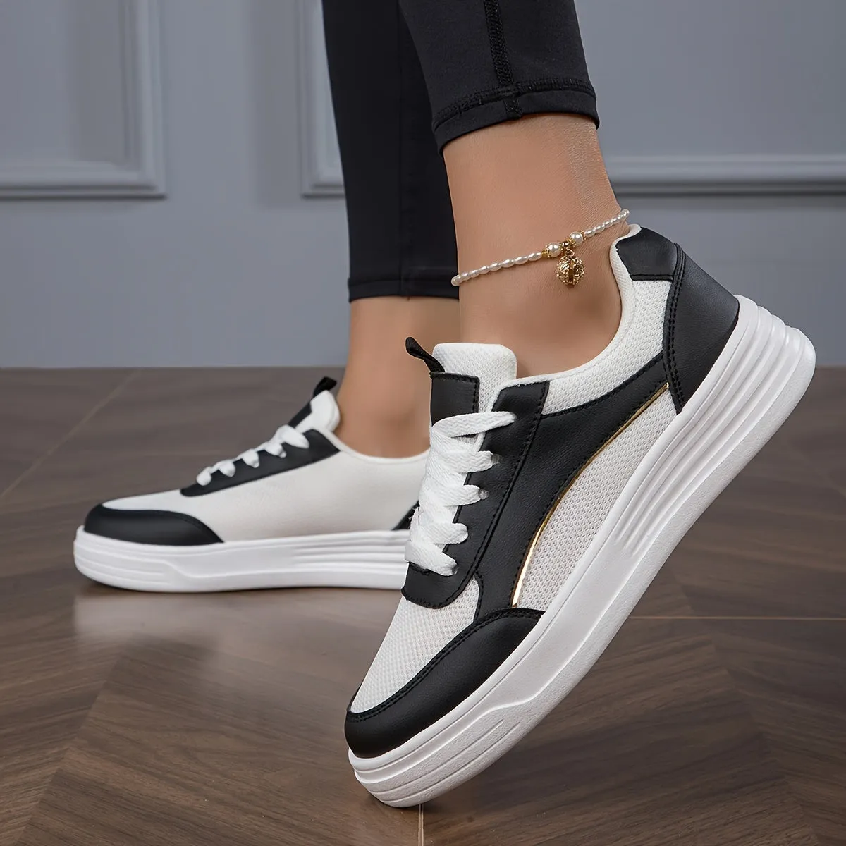 Women's Breathable Mesh Sneakers, Casual Lace Up Outdoor Shoes, Comfortable Low Top Sport Shoes